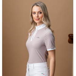 Polo da concorso a maniche corte Horseware donna AA Mira Ostrica Grigio