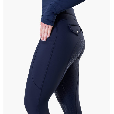 Pantaloni da equitazione Horseware Flexfit invernali full grip donna Marina Blu marino