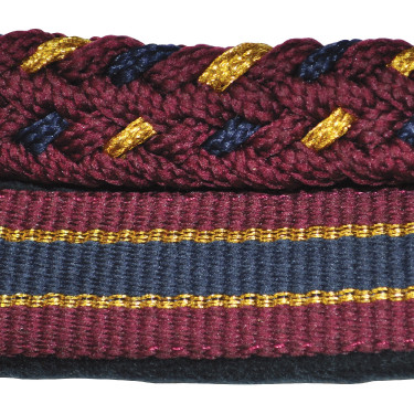 Set Capestro Nylon/Lurex + Lunghina Canter Bordeaux / oro / blu navy Set Capestro Nylon/Lurex + Lunghina Canter Bordeaux / oro / blu navy