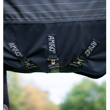 Coperta Horseware Amigo 1200D FieldSafe Reflectech Plus Turnout 50 g Nero / nero riflettente