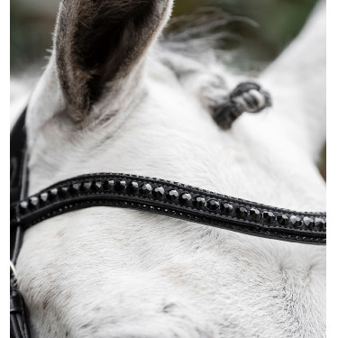 Briglia Horseware Diamante con chiudibocca flash Nero / nero Briglia Horseware Diamante con chiudibocca flash Nero / nero