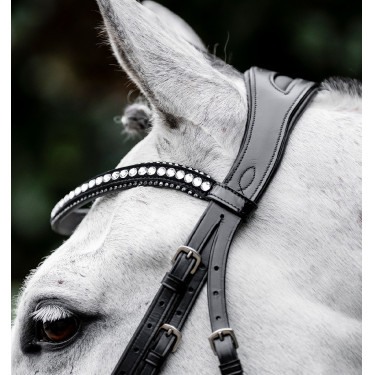 Briglia Horseware Diamante con chiudibocca flash Nero / argento Briglia Horseware Diamante con chiudibocca flash Nero / argento