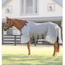 Camicia anti-mosche Horseware Rambo Protector Fieldsafe Argento / blu navy