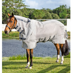 Camicia anti-mosche Horseware Rambo Protector Integrata Argento / blu navy