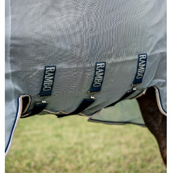 Camicia anti-mosche Horseware Rambo Protector Integrata Argento / blu navy