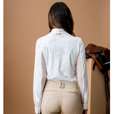 Polo da concorso Horseware AA Elena a maniche lunghe Bianco Polo da concorso Horseware AA Elena a maniche lunghe Bianco