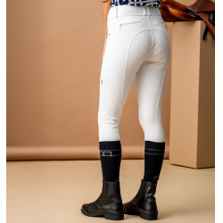 Pantaloni Horseware AA Aria con patch alle ginocchia a vita media Bianco