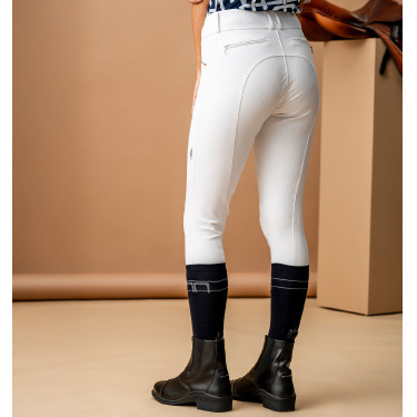 Pantaloni Horseware AA Aria con patch alle ginocchia a vita media Bianco