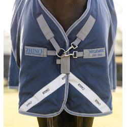 Coperta Horseware Rhino Turnout 100g Nero / grigio titanio / blu classico