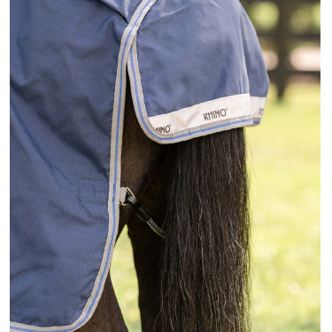 Coperta Horseware Rhino Pony Turnout 250g VL Nero / grigio titanio / blu classico Coperta Horseware Rhino Pony Turnout 250g VL Nero / grigio titanio / blu classico