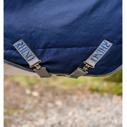 Coperta Horseware Rhino Plus Pony Turnout 0g Nero / grigio titanio / blu classico
