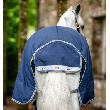 Coperta Horseware Rhino Plus Pony Turnout 0g Nero / grigio titanio / blu classico