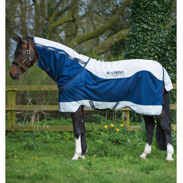 Coperta Horseware Rambo Summer Series V-Front Marina / grigio Blu