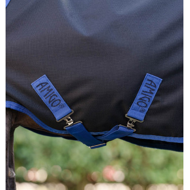 Coperta Horseware Amigo Ripstop 900D Plus Petite Turnout 200g Nero / blu classico
