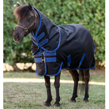 Coperta Horseware Amigo Ripstop 900D Plus Petite Turnout 200g Nero / blu classico