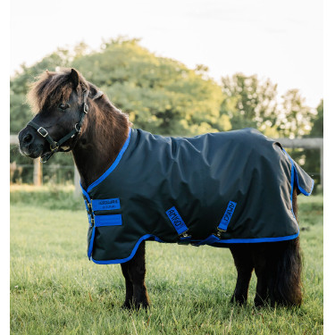 Coperta Horseware Amigo Ripstop 900D Petite Turnout 0g Nero / blu classico Coperta Horseware Amigo Ripstop 900D Petite Turnout 0g Nero / blu classico
