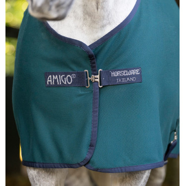 Coperta Horseware Amigo Jersey Poney Cooler Verde dinastia / blu marine / argento