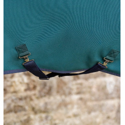 Coperta Horseware Amigo Jersey Poney Cooler Verde dinastia / blu marine / argento