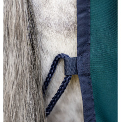 Coperta Horseware Amigo Jersey Poney Cooler Verde dinastia / blu marine / argento