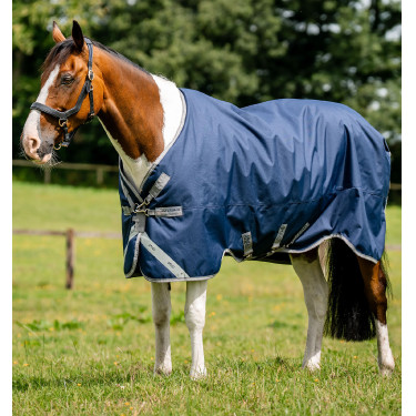 Coperta Horseware Amigo 1200D XL Turnout 50g Marino / grigio titanio / argento Blu marino