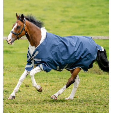 Coperta Horseware Amigo 1200D XL Turnout 50g Marino / grigio titanio / argento Blu marino