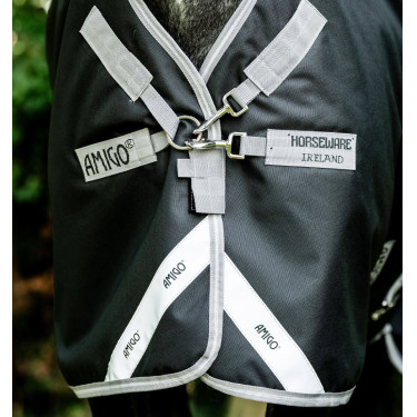 Coperta Horseware Amigo 1200D XL Turnout 50g Nero / grigio titanio / argento Coperta Horseware Amigo 1200D XL Turnout 50g Nero / grigio titanio / argento