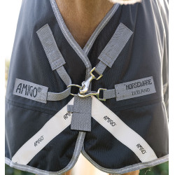 Coperta Horseware Amigo 1200D Pony Turnout 50g Nero / grigio titanio / argento
