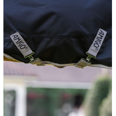 Coperta Horseware Amigo 1200D Pony Turnout 50g Nero / grigio titanio / argento