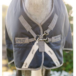 Coperta Horseware Amigo 1200D Pony Turnout 50g Marino / grigio titanio / argento Blu marino