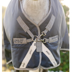 Coperta Horseware Amigo 1200D Plus Pony Turnout 50g Marino / grigio titanio / argento Blu marino
