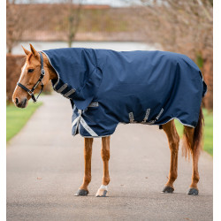 Coperta Horseware Amigo 1200D Integrated Turnout 50g Marino / grigio titanio / argento Blu marino
