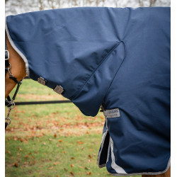 Coperta Horseware Amigo 1200D Integrated Turnout 250g Marino / grigio titanio / argento Blu marino