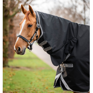 Coperta Horseware Amigo 1200D Integrated Turnout 0g Nero / grigio titanio / argento