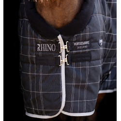 Coperta da scuderia Horseware Rhino Pony 250g VL Nero / quadri bianco grigi