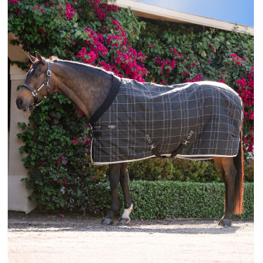 Coperta da scuderia Horseware Rhino Pony 250g VL Nero / quadri bianco grigi