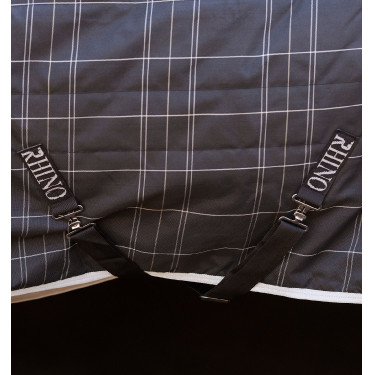 Coperta da scuderia Horseware Rhino Pony 250g VL Nero / quadri bianco grigi