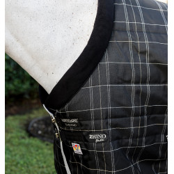 Coperta da scuderia Horseware Rhino 350g VL Nero / quadri bianco grigi