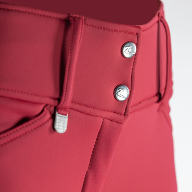 Pantaloni termici Grand Prix Horze con fondo in silicone per donna Rosso profondo