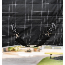 Coperta da scuderia Horseware Rhino 350g VL Nero / quadri bianco grigi