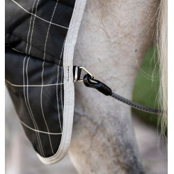 Coperta da scuderia Horseware Rhino 350g VL Nero / quadri bianco grigi
