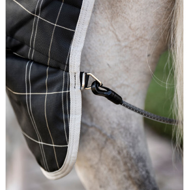 Coperta da scuderia Horseware Rhino 350g VL Nero / quadri bianco grigi