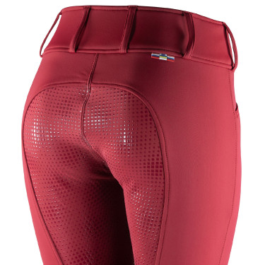 Pantaloni termici Grand Prix Horze con fondo in silicone per donna Rosso profondo