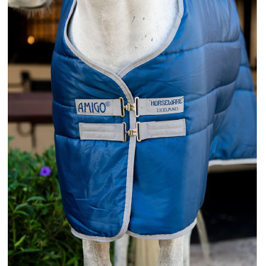 Coperta da scuderia Horseware Amigo Ripstop Insulator Plus Pony 200g Marine / grigio titanio Blu marino