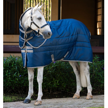 Coperta da scuderia Horseware Amigo Ripstop Insulator Plus Pony 200g Marine / grigio titanio Blu marino
