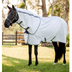 Coperta antimosche Horseware Amigo Summer Plus CarreauxMarine / gris titanium / argent Motivi