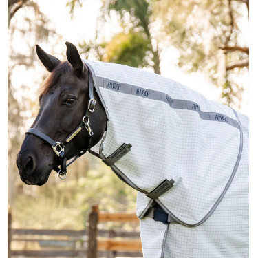 Coperta antimosche Horseware Amigo Summer Plus CarreauxMarine / gris titanium / argent Motivi