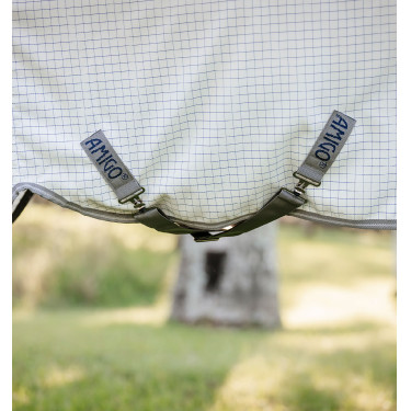 Coperta antimosche Horseware Amigo Summer Plus CarreauxMarine / gris titanium / argent Motivi