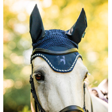 Cuffia anti-mosche Horseware Newmarket Marine witney Blu marino Cuffia anti-mosche Horseware Newmarket Marine witney Blu marino