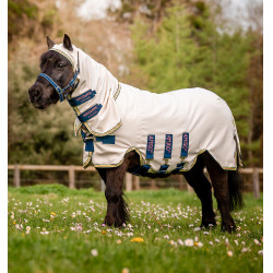 Coperta Horseware con collo antistrappo Amigo per mini Gesso / blu navy / rosa Bianco