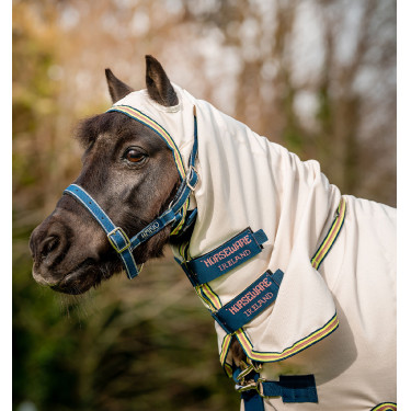 Coperta Horseware con collo antistrappo Amigo per mini Gesso / blu navy / rosa Bianco